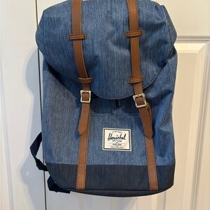 Herschel Supply Company Denim Blue and Tan Backpack